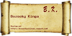 Bozsoky Kinga névjegykártya